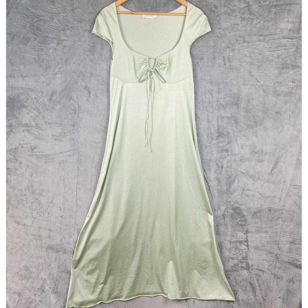 Vtg Womens Dress Medium Satin Fairy Maxi Romantic Coquette Babydoll Nightgown